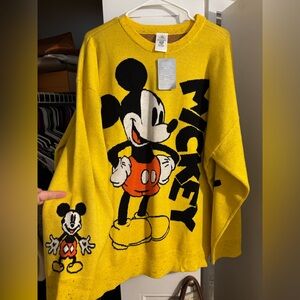 Unisex yellow Mickey sweater! Size XL NWT